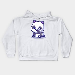 Cute Panda Is Sitting Cartoon Kids Hoodie